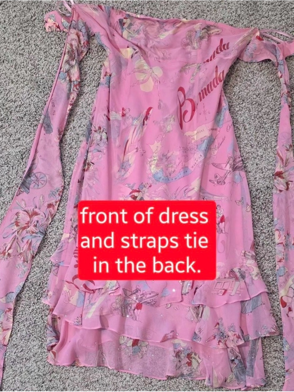 Vintage Tibi New York “Bermuda” Silk Dress | Y2K / 90s City Print | Sz 4
